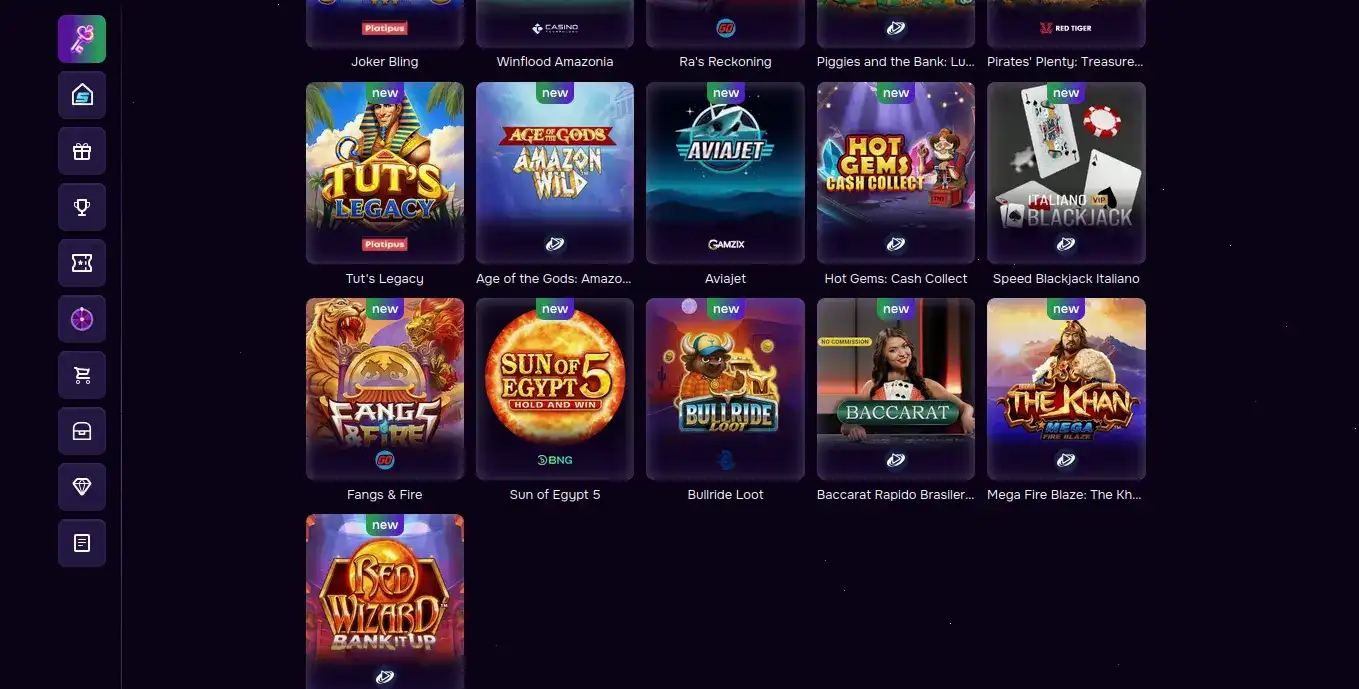 Интерфейс казино Lucky Pari